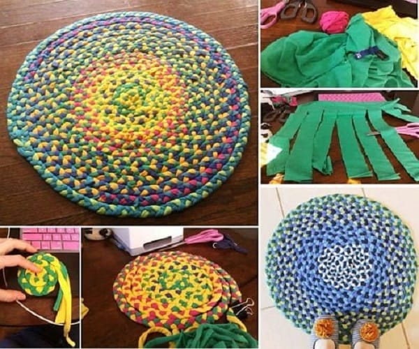 cách làm thảm chùi chân từ vải vụn