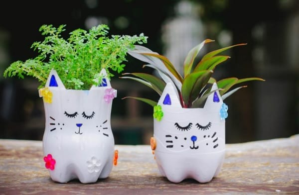 làm chậu hoa từ phế liệu