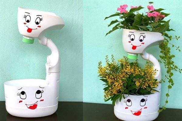 làm chậu hoa từ phế liệu